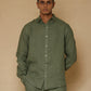 Sage Green Men's Linen Regular Collar Shirt