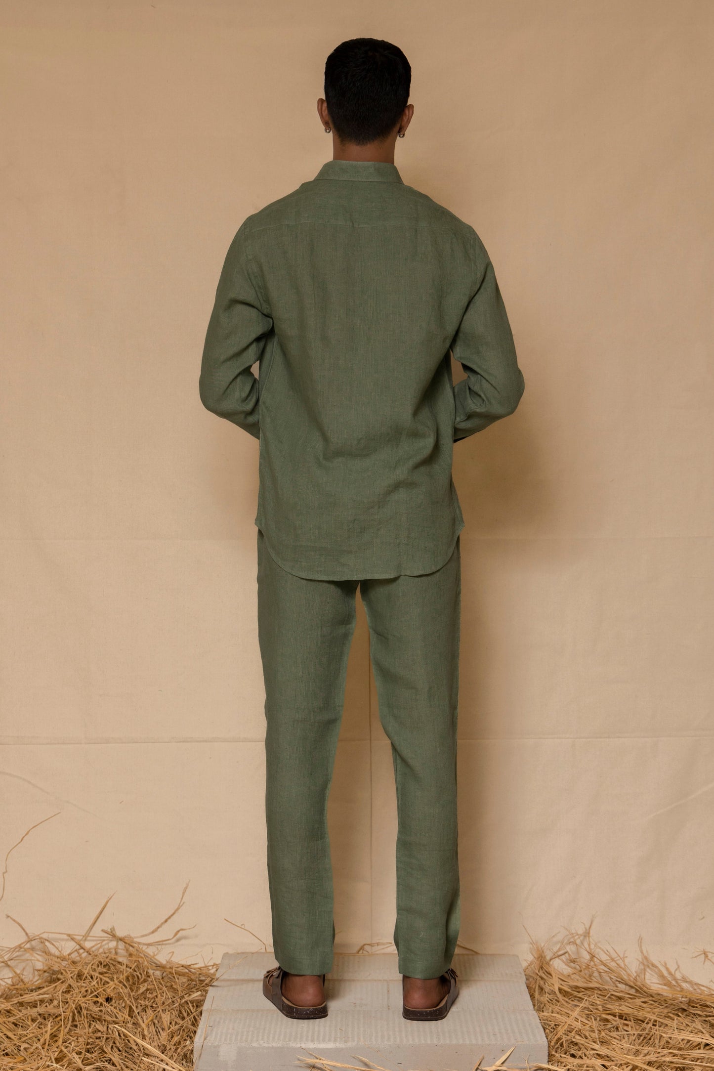 Sage Green Men's Linen Co-ord set