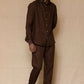 Chocolate Brown Men's Linen Co-ord set