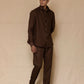 Chocolate Brown Linen Pants for Men