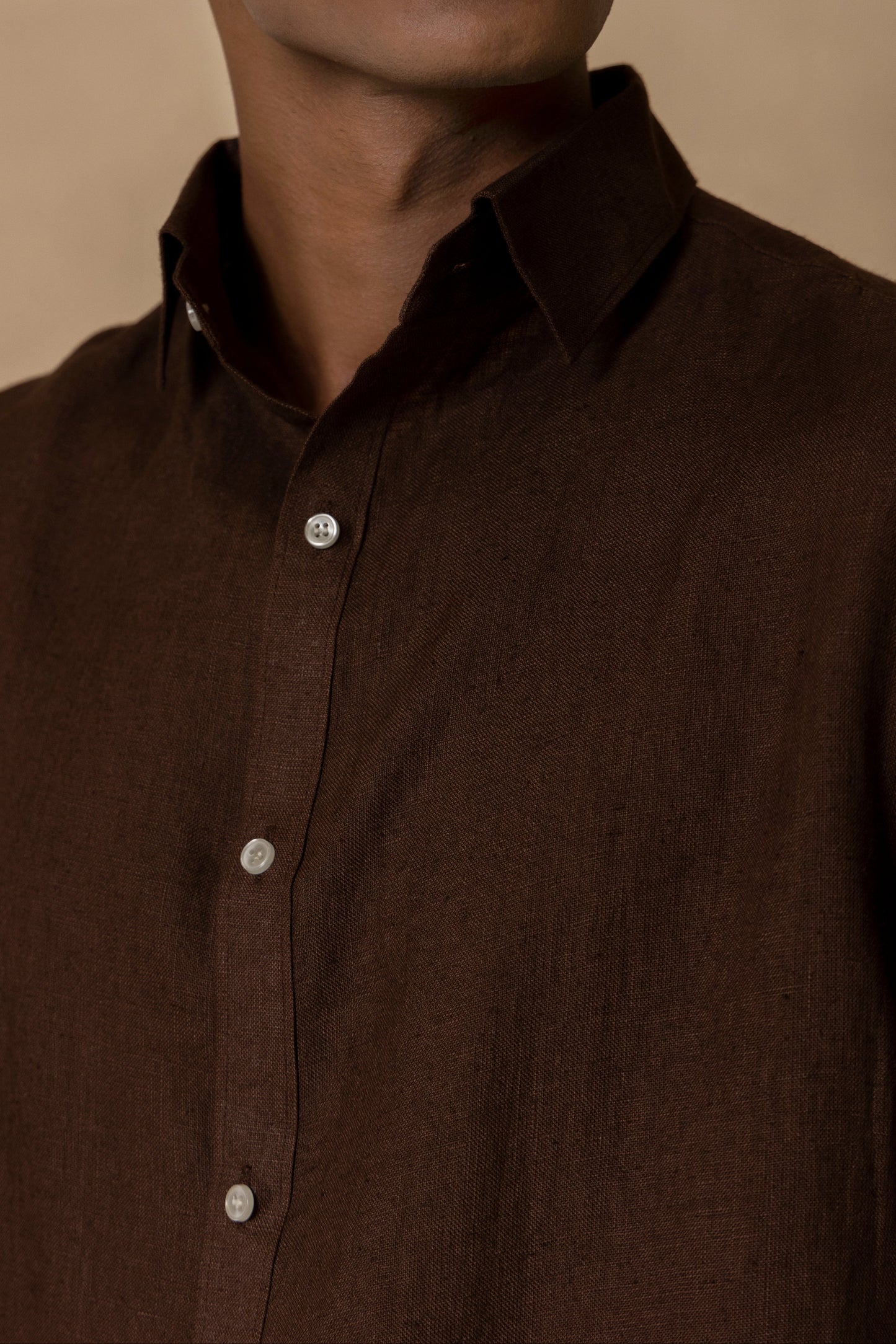 Chocolate Brown Men's Linen Co-ord set