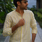 Tidal Treasure - Yellow Striped Linen Shirt
