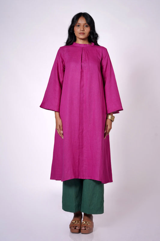 GULBAHAR FLARED LINEN TUNIC SET