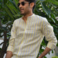Tidal Treasure - Yellow Striped Linen Shirt