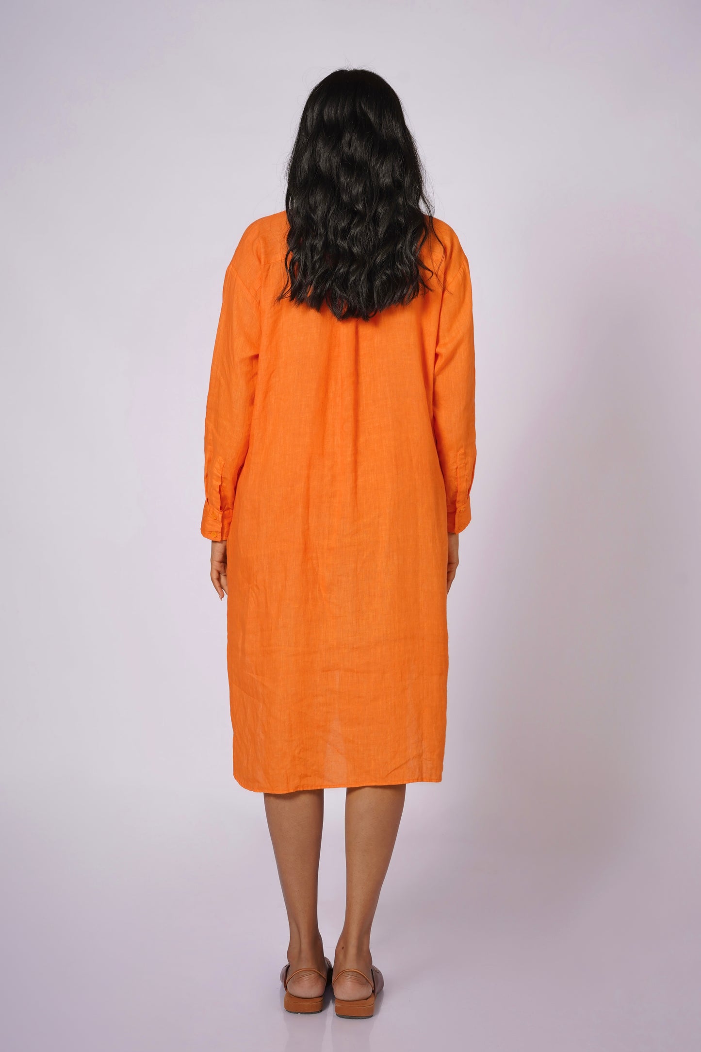 ANGARIKA WOMEN'S LINEN SHIRT DRESS