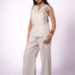 EARTHY NATURAL UNDYED LINEN VEST SET