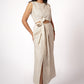 EARTHY NATURAL TIE IN FRONT KNOT LINEN SET