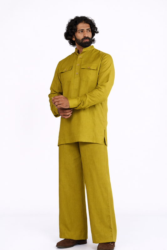 PIYARI LINEN MEN'S KURTA SET