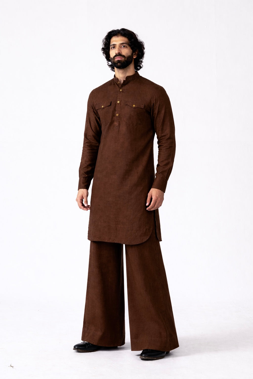 KAHA LINEN MEN'S LONG KURTA SET