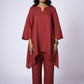 SHAHIBIND ASSYMETRIC LINEN KURTA SET