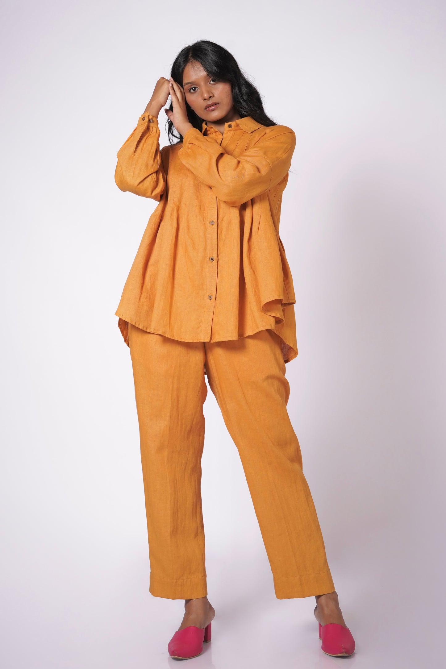 SARSON LINEN SHIRT SET