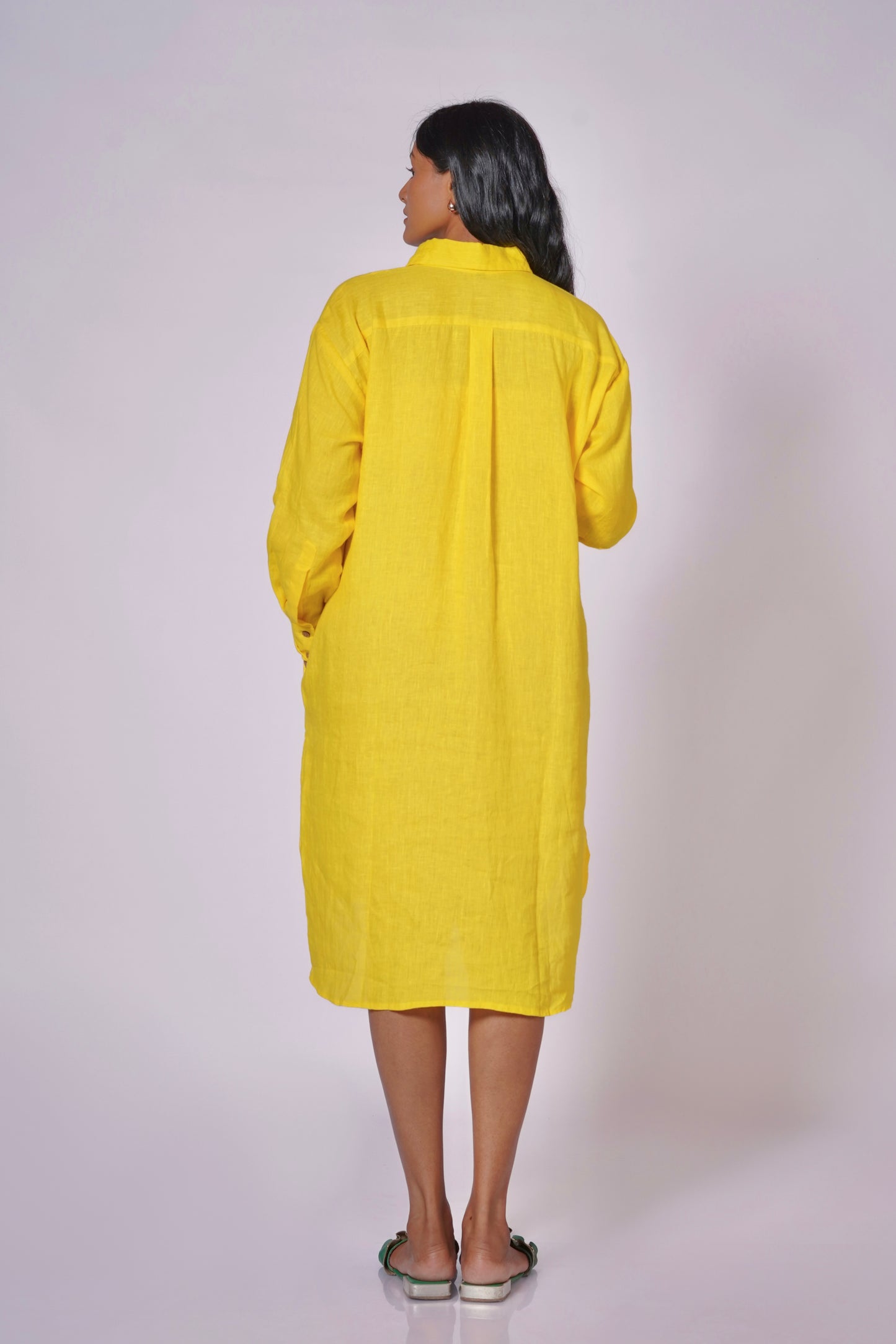 KANAK WOMEN'S LINEN SHIRT DRESS