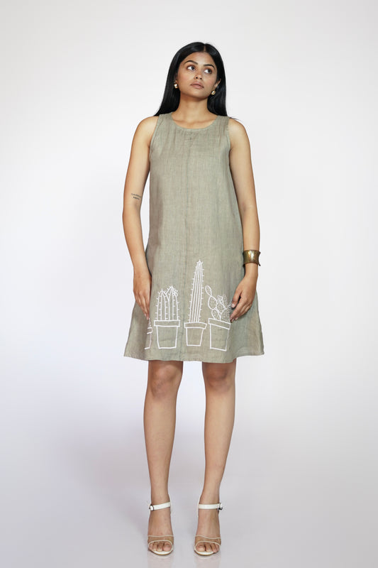 PALASH A-LINE LINEN DRESS
