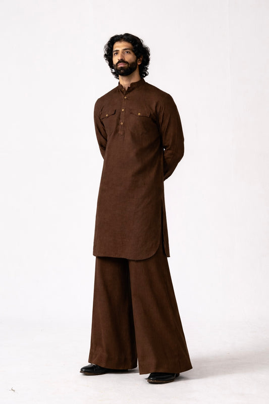 KAHA LINEN MEN'S LONG KURTA SET