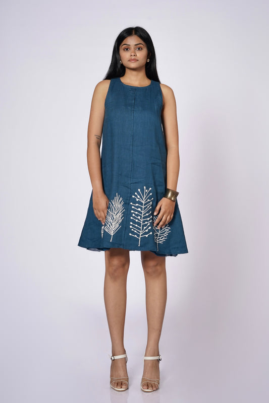 NEELHAR A-LINE LINEN DRESS