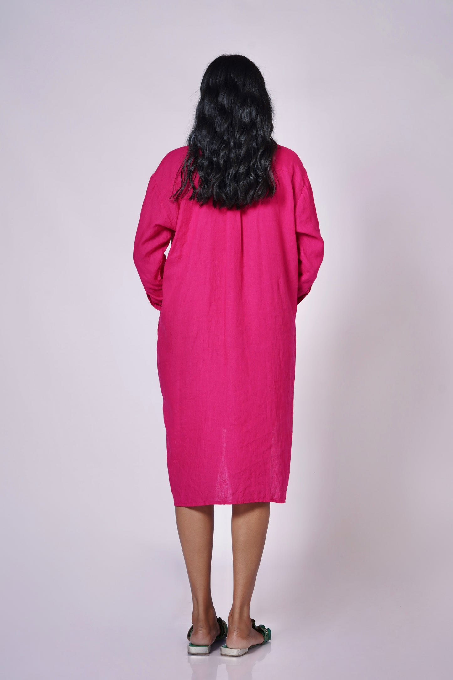 RAJMALA WOMEN'S LINEN SHIRT DRESS