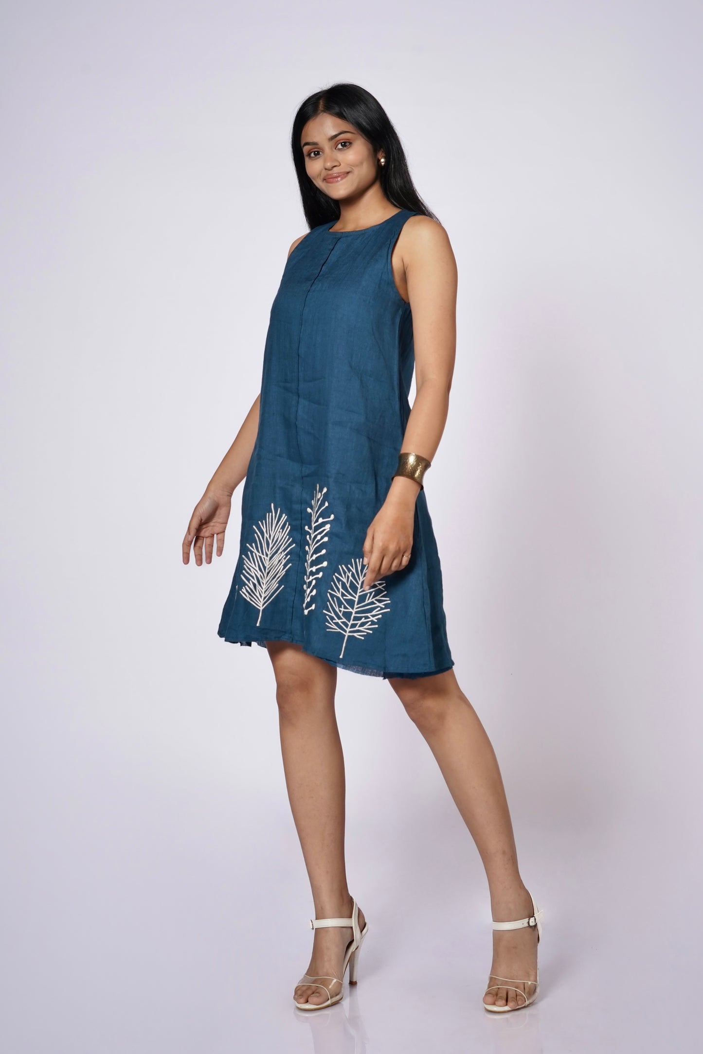 NEELHAR A-LINE LINEN DRESS