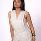 EARTHY NATURAL UNDYED LINEN VEST SET