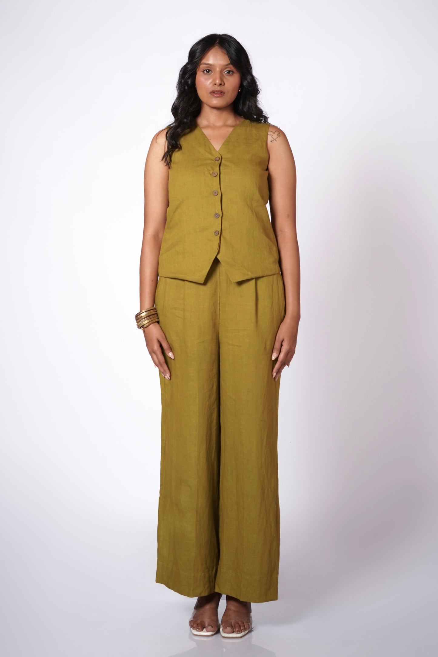 PIYARI LINEN VEST SET