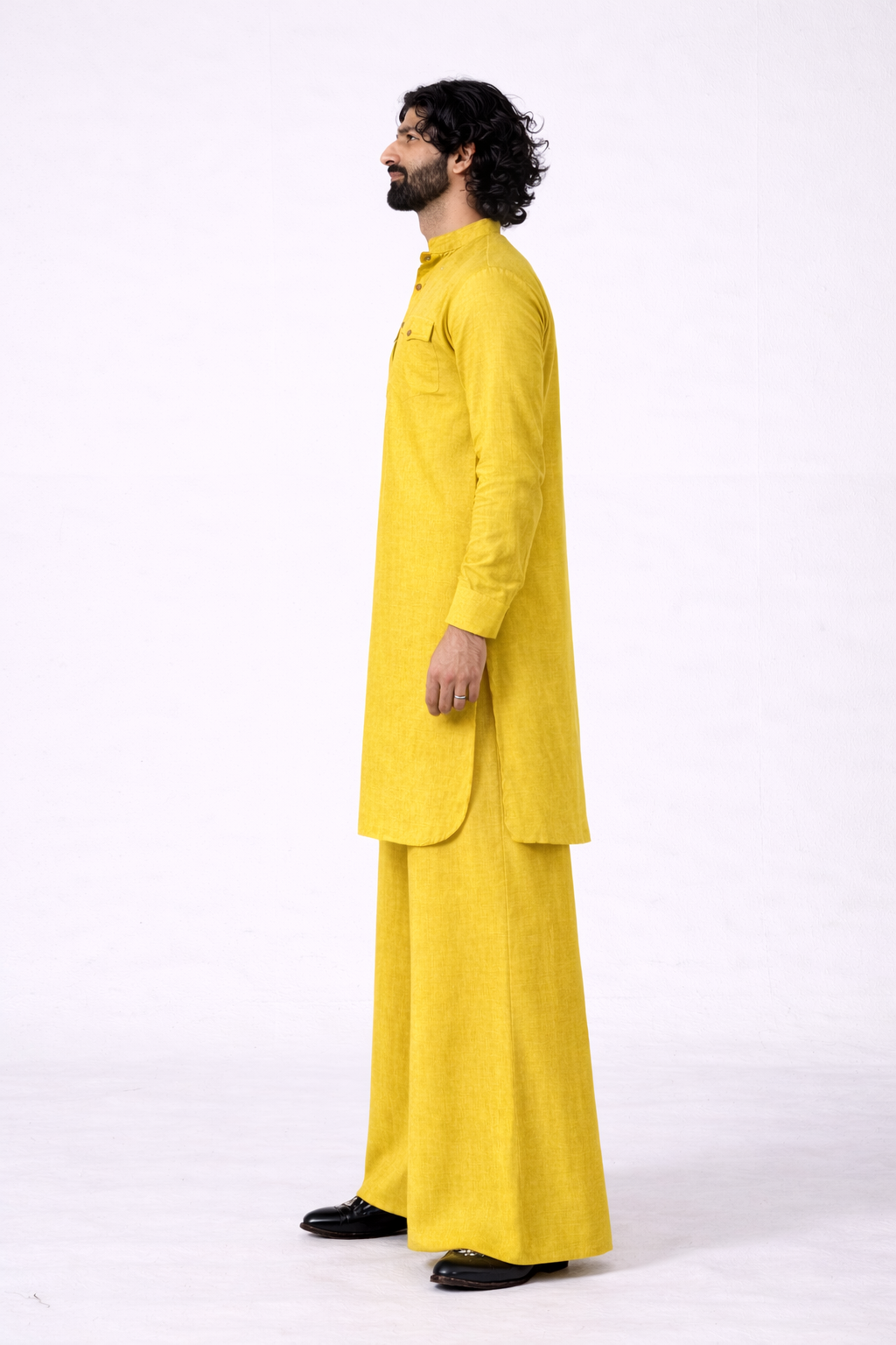 HIRANYAM LINEN MEN'S LONG KURTA SET