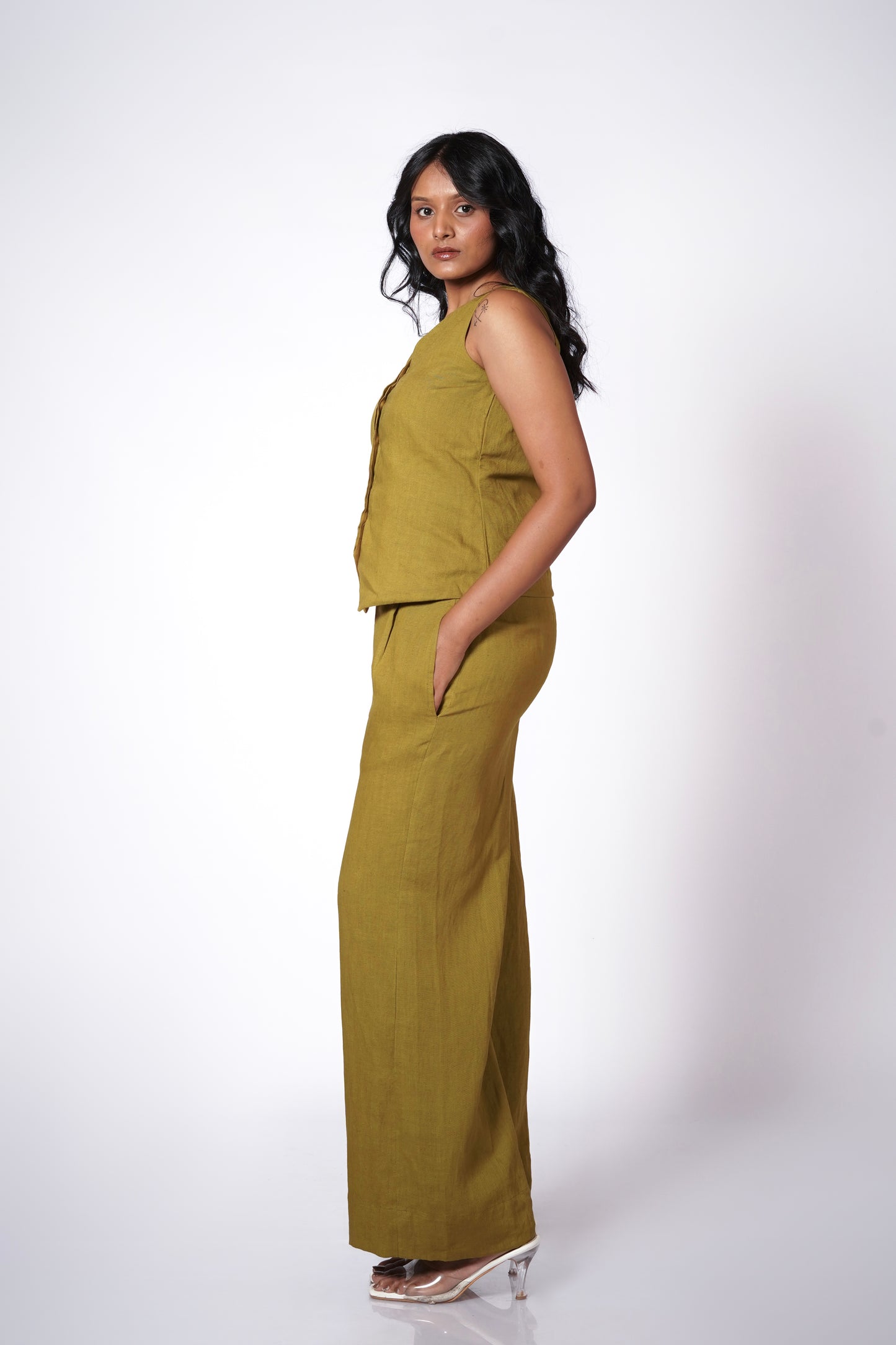 PIYARI LINEN VEST SET