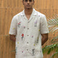 BLOOMSCAPE - EMBROIDERED PURE LINEN SHIRT MEN