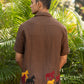 ECHOES OF THE WILD - EMBROIDERED PURE LINEN SHIRT MEN