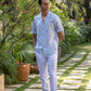 I AM - EMBROIDERED PURE LINEN SHIRT MEN
