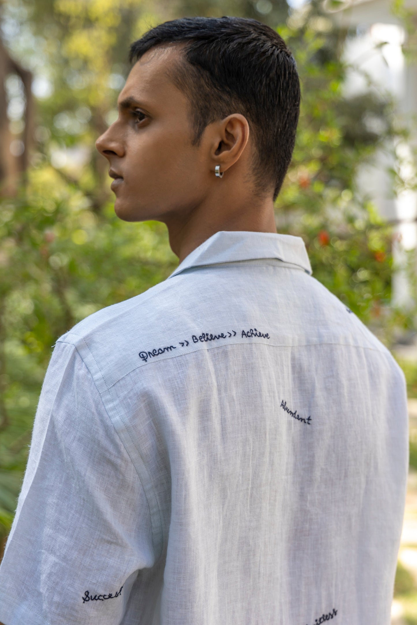 I AM - EMBROIDERED PURE LINEN SHIRT MEN
