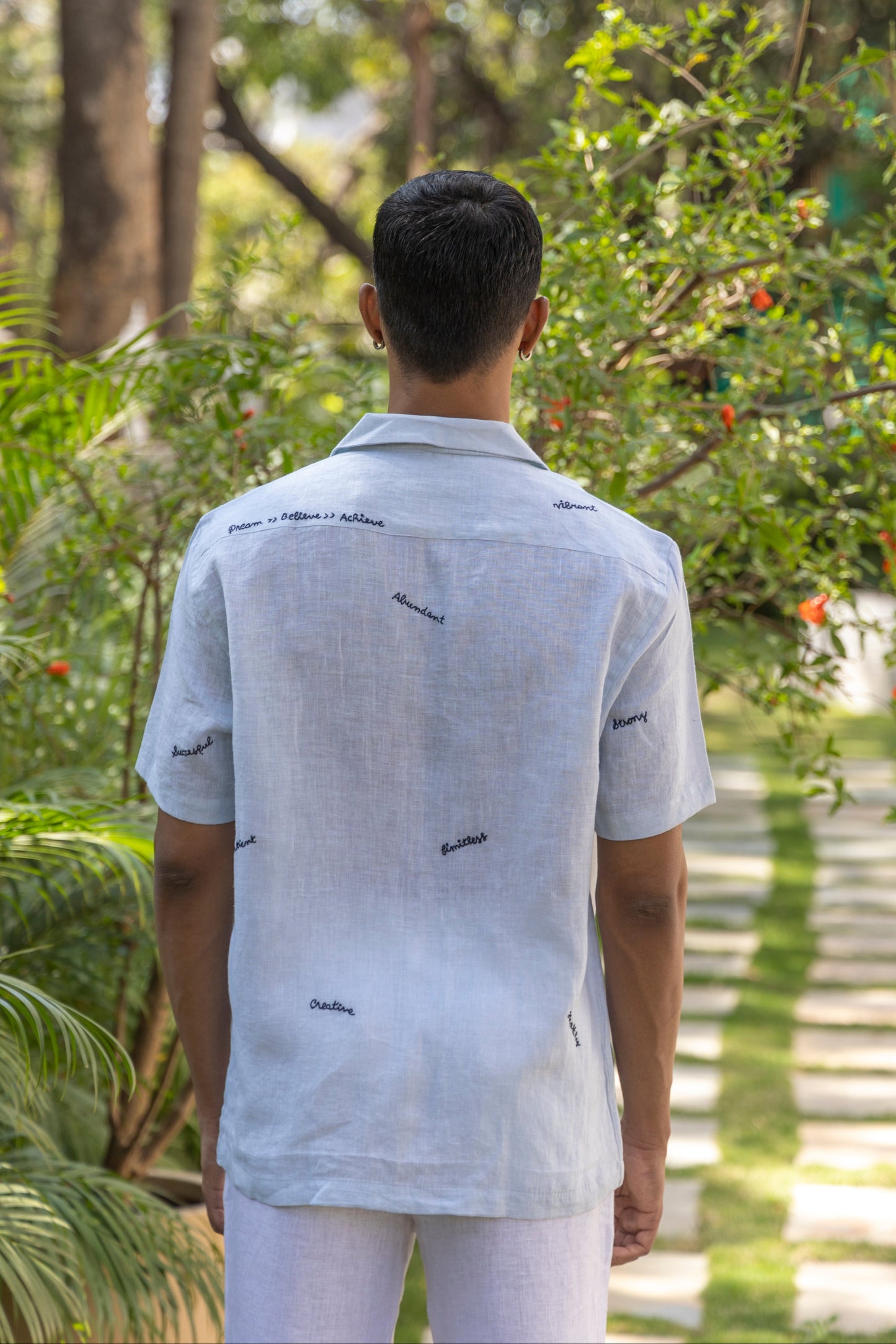 I AM - EMBROIDERED PURE LINEN SHIRT MEN