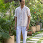 DASHES AND DREAMS - EMBROIDERED PURE LINEN SHIRT MEN