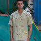 MAGIC MUSHROOMS - EMBROIDERED PURE LINEN SHIRT MEN