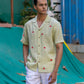 MAGIC MUSHROOMS - EMBROIDERED PURE LINEN SHIRT MEN