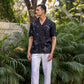 EMBROIDERED PURE LINEN SHIRT MEN