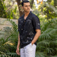 EMBROIDERED PURE LINEN SHIRT MEN