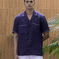 CRISS CROSS - EMBROIDERED PURE LINEN SHIRT MEN