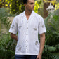 HARING HUES - EMBROIDERED PURE LINEN SHIRT MEN