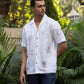 BEACH BLISS –  EMBROIDERED PURE LINEN SHIRT MEN
