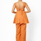 Rajtima Linen Peplum Set – Women’s Stylish Linen Outfit Set Back View