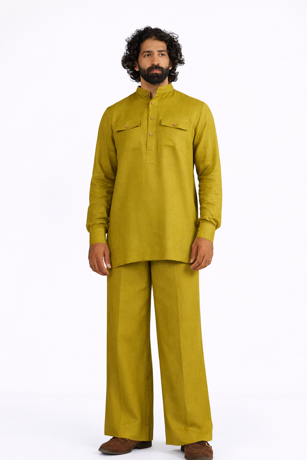 PIYARI LINEN MEN'S KURTA SET