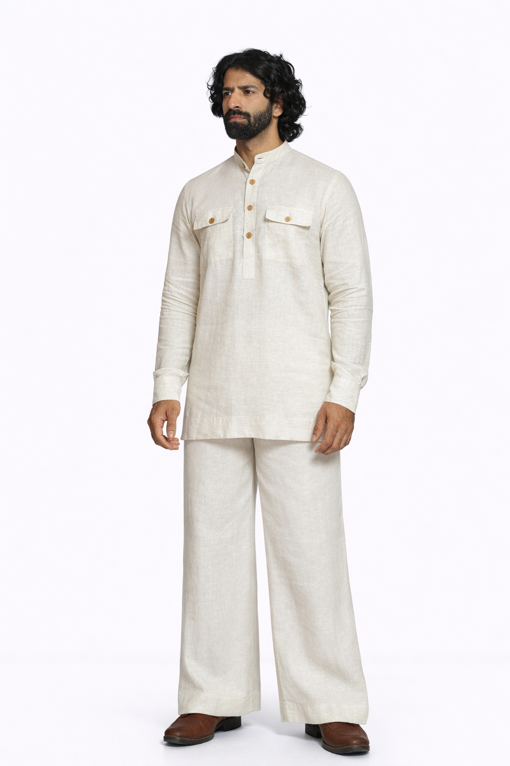 DHRITRI LINEN MEN'S KURTA SET