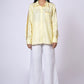 SUNSHINE YELLOW LINEN SHIRT WITH SATIN DETAILING