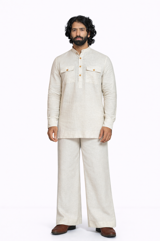 DHRITRI LINEN MEN'S KURTA SET