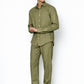 Olive Green Linen Pants for Men