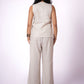 EARTHY NATURAL UNDYED LINEN VEST SET