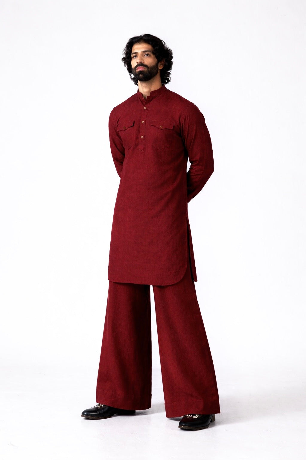 SHAHIBIND LINEN MEN'S LONG KURTA SET