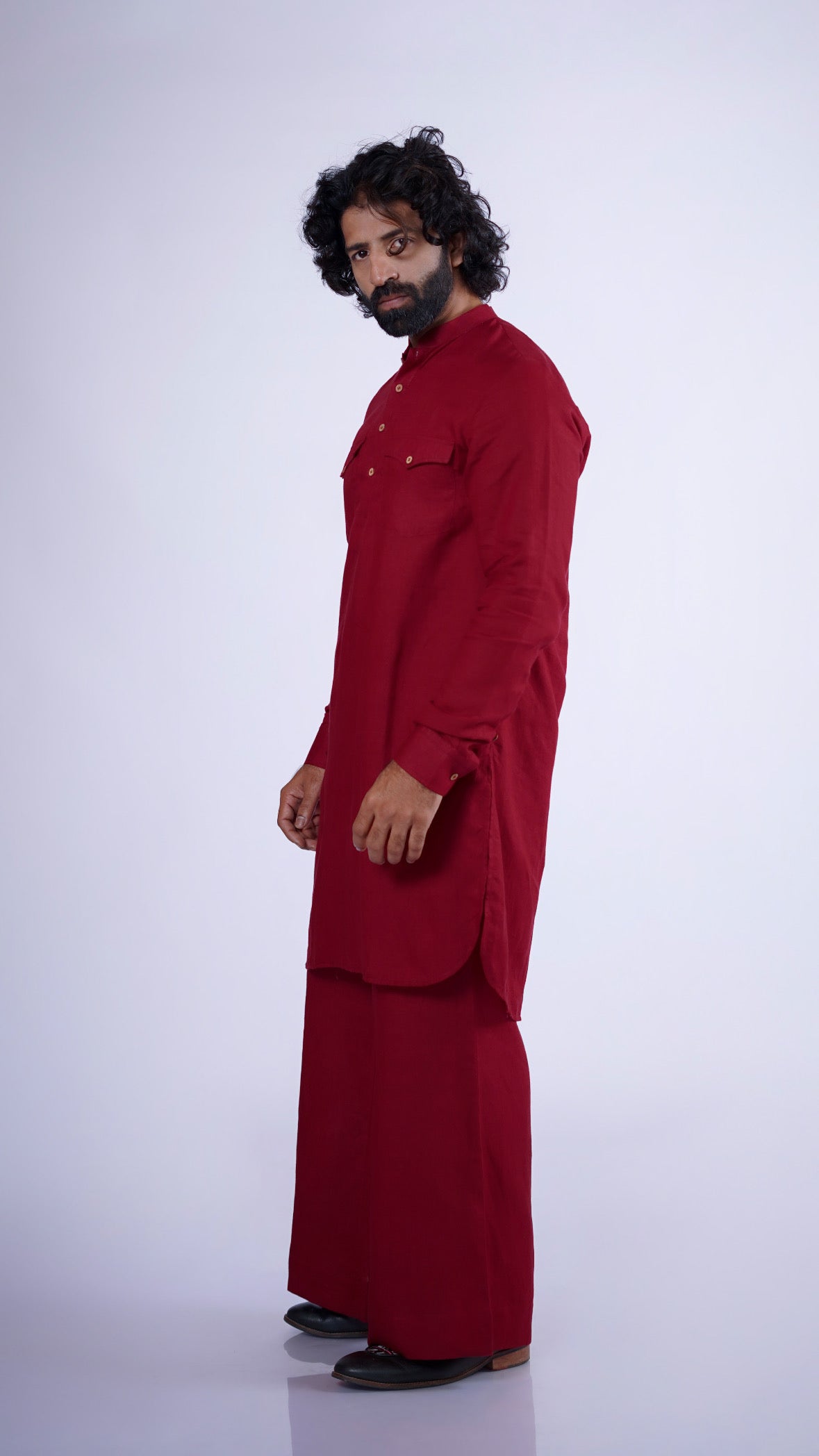 SHAHIBIND LINEN MEN'S LONG KURTA SET