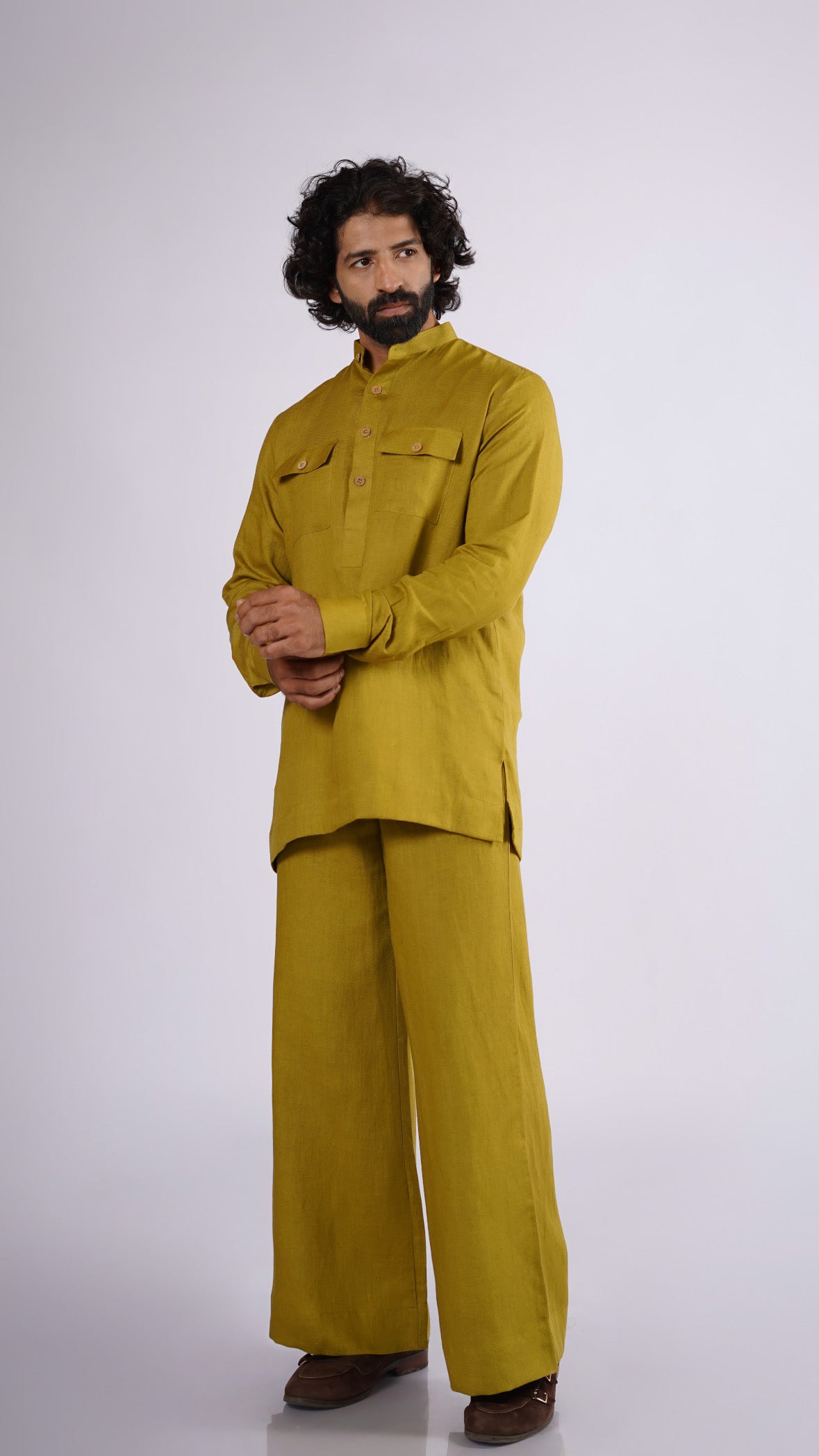 PIYARI LINEN MEN'S KURTA SET