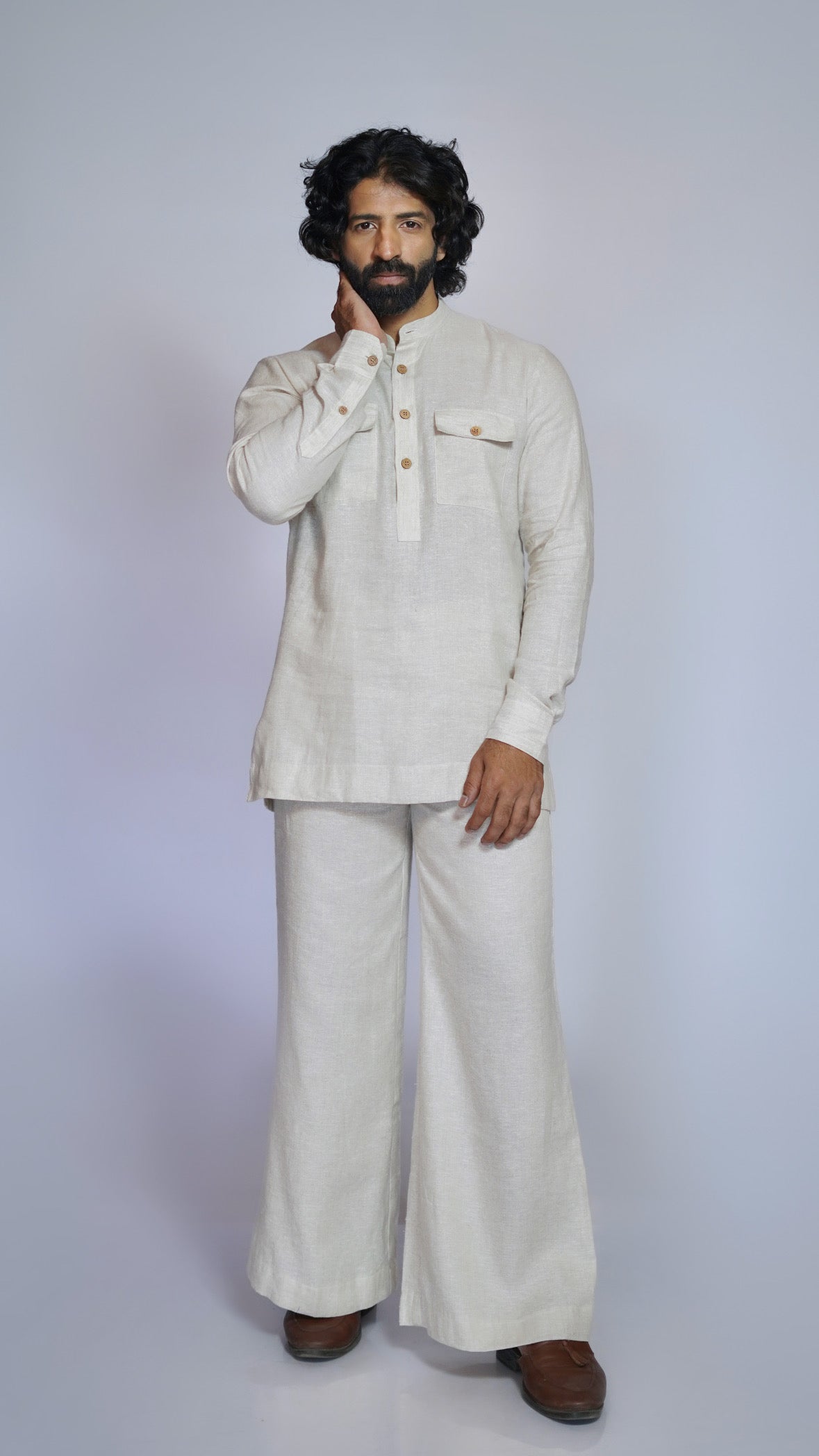 DHRITRI LINEN MEN'S KURTA SET