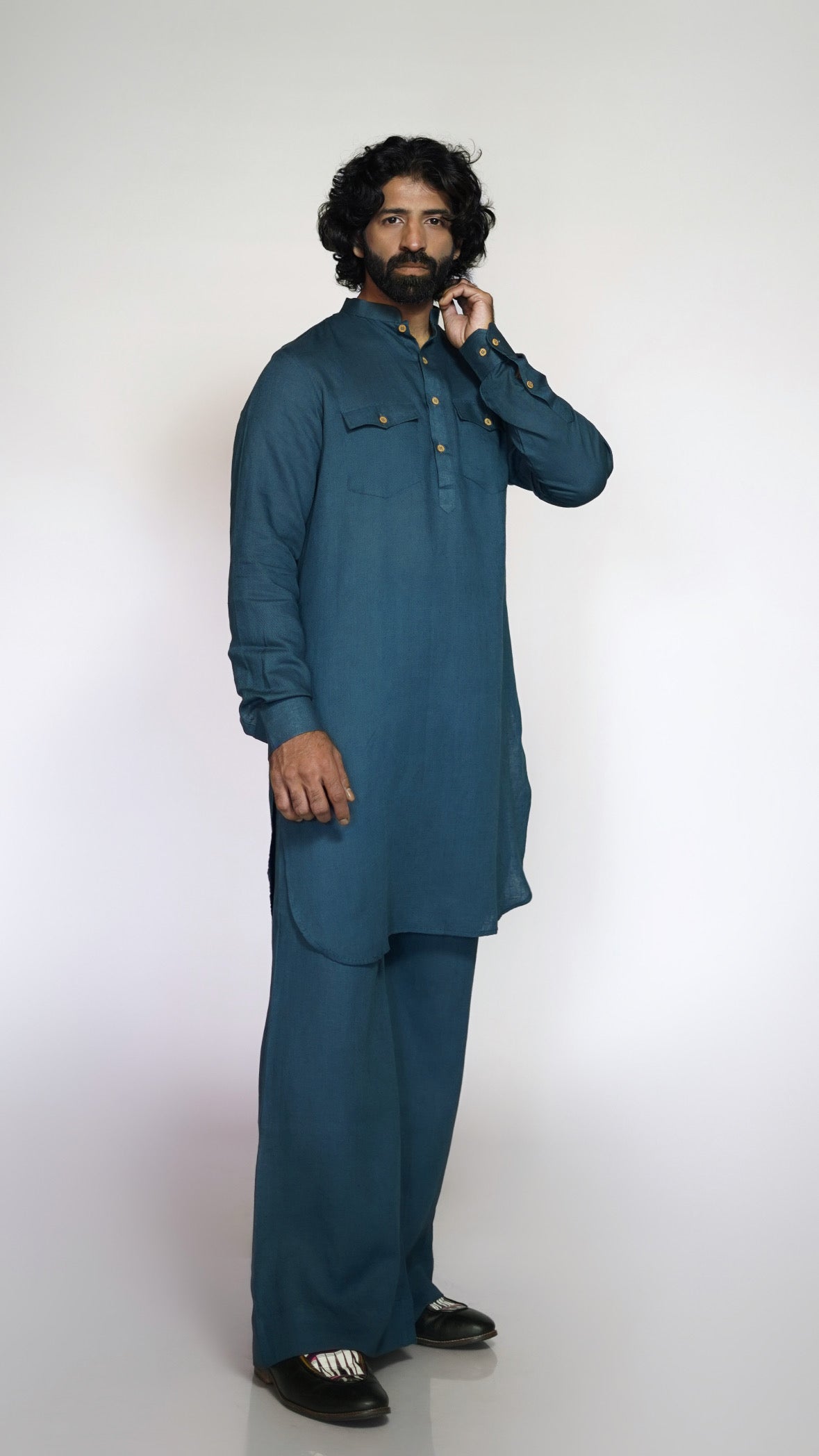 NEEL LINEN MEN'S LONG KURTA SET